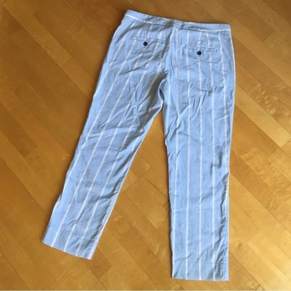 Banana Republic “Avery” Striped, Cropped, Wide Leg Capri, Blue, White, Size 6